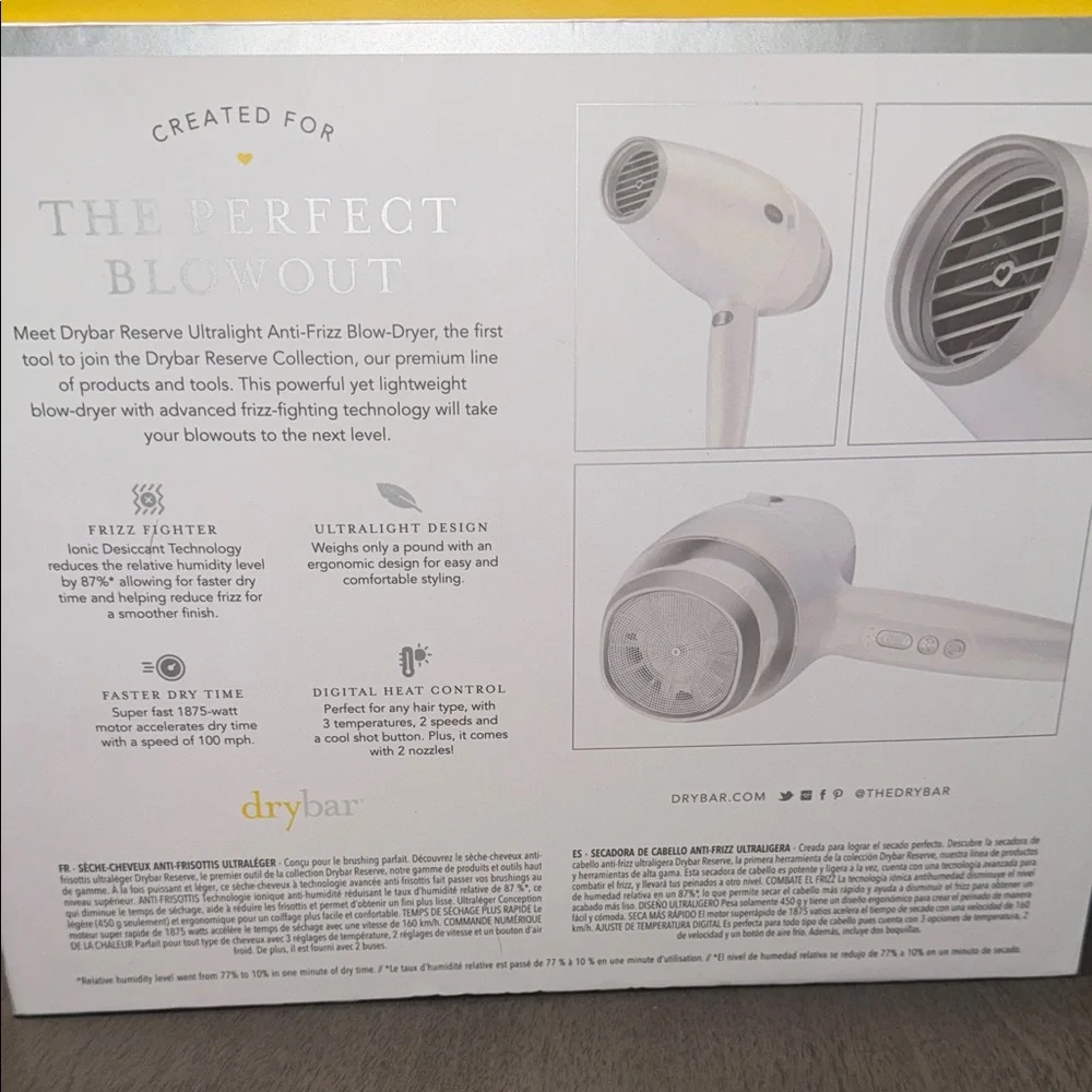 NIB Drybar Reserve Hair Dryer in White and Gray - Picture 8 of 8